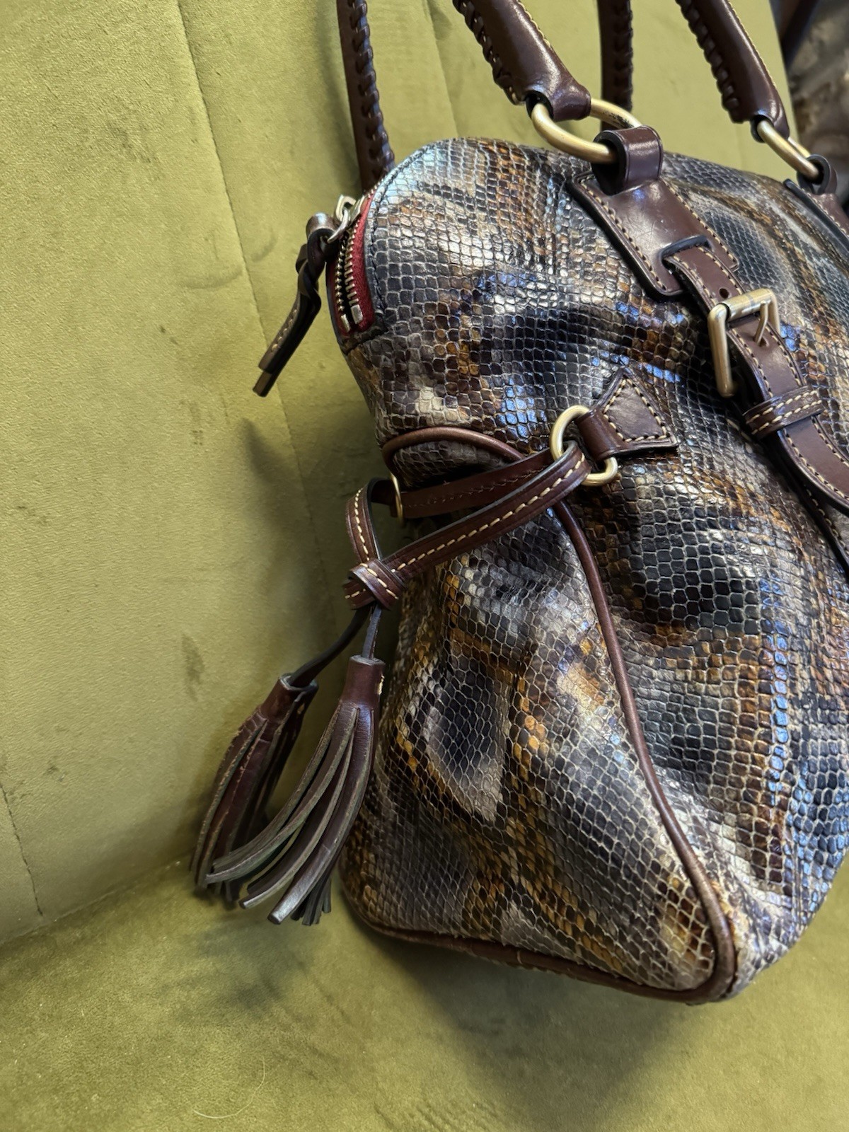 Dooney Bourke Florentine Python Domed Satchel Ltd… - image 7