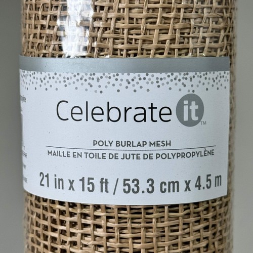 CELEBRATE IT Poly Burlap Mesh 21" x 15' Tan 100% Polypropylene 659770 - Afbeelding 2 van 8
