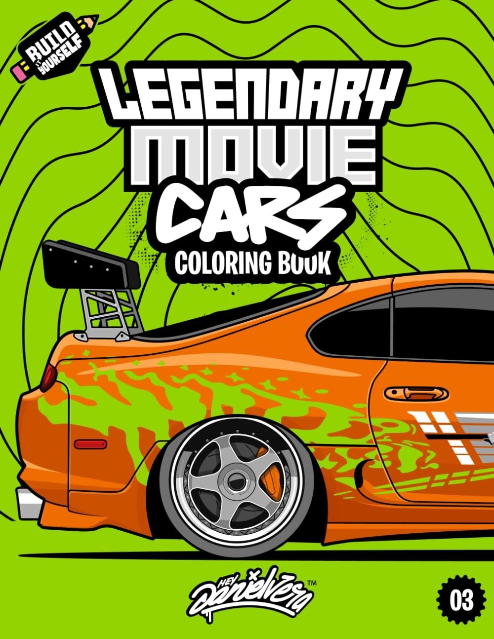 Legendary Movie Cars Coloring Book: Fun automotive adventure with 45 coloring
