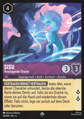 Lorcana Sisu - Vereinigender Drache 6AZS-054 Super Rare Deutsch NM