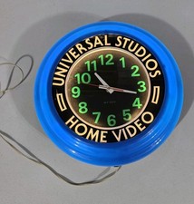 Vintage Universal Studios Home Video Promotional Neon Clock