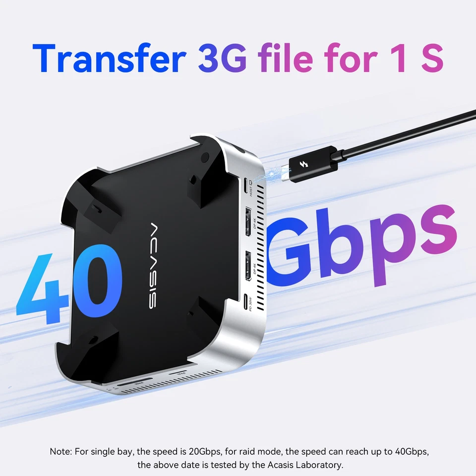 ACASIS M4 Mac Mini Dock 8-in-1 with Dual NVMe SSD & 40Gbps Hub Workstation - Image 2 of 4