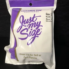 JUST MY SIZE by L’eggs Women’s Control Top PANTYHOSE~Size 3X~Sheer Toe NUDE 