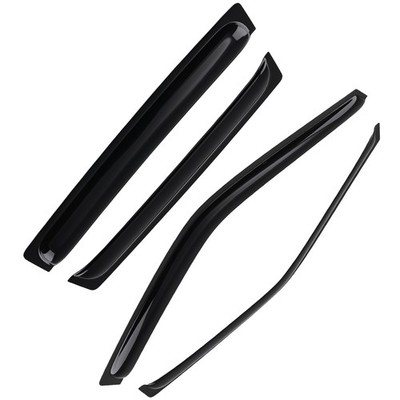 Black Window Rain Guard for Nissan Frontier Crew Cab 2005-2020 4Pcs Adhesive