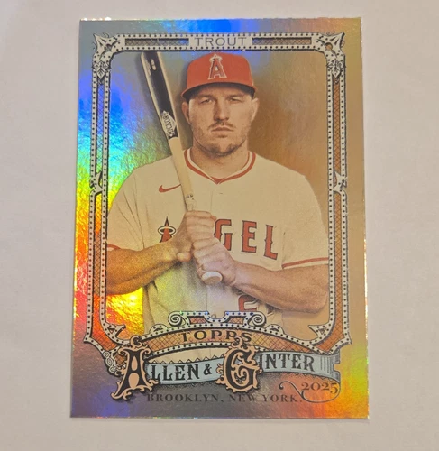 Topps 2025 Allen & Ginter Mike Trout #100 Hologram Angels Baseball Card
