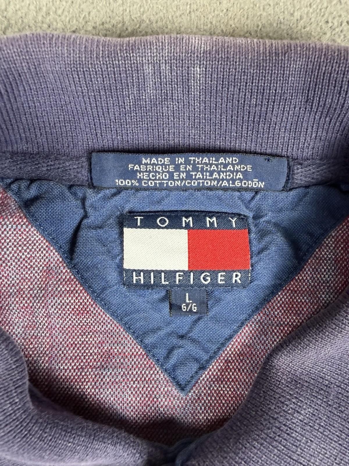 Vintage Tommy Hilfiger Plaid Polo Shirt Mens L Blue Red 90s Cotton thumbnail 3