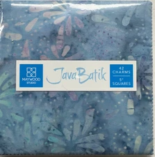 JAVA BATIK (BLUE) BY MAYWOOD STUDIO CHARM PACK 42PC 5X5