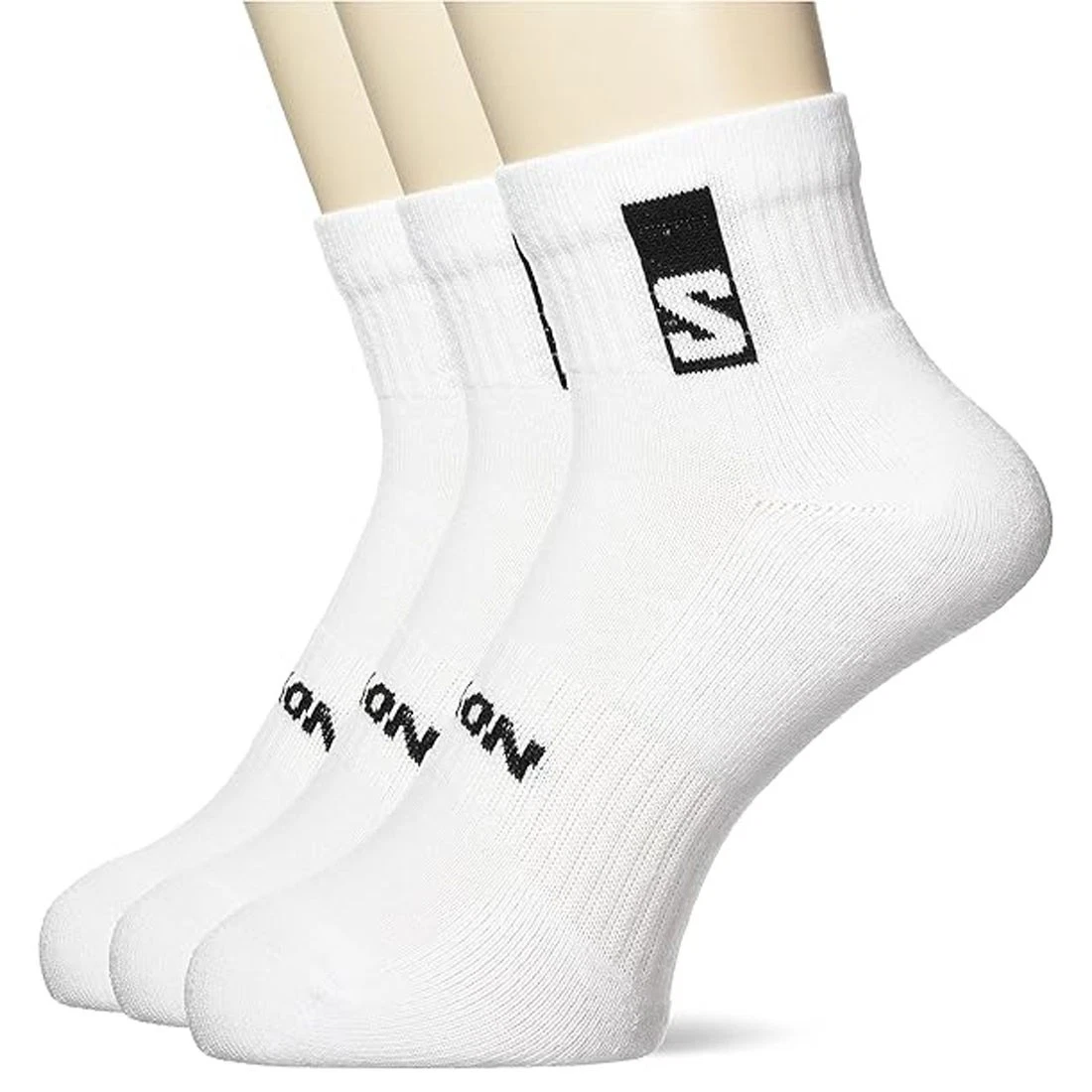 Salomon Everyday Ankle Socks 3-Pack White Performance Cotton Blend C20865 NEW