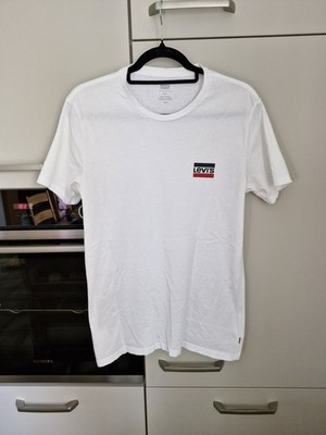Levi's Herren T-Shirt Weiß M Basic Logo Sommer Kurzarm Rundhals