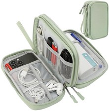 Electronic Organizer Bag Waterproof Portable Travel Cable Case Mint Green