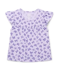 WONDER NATION Girls XL Plus (14-16) Ruffle Knit Top Smocked Flutter Short Sleeve