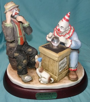 SIGNED  Emmett Kelly Jr. = Misfortune ?  SIGNED 2 PLACES THE BASE  & BOTTOM 1991