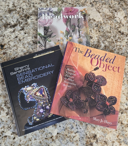 Lot 3 Bead Jewelry Books Beaded Objects Sensational Embroidery & Beadwork HB VTG