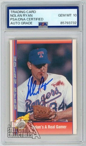 Nolan Ryan 1991 Pacific Nolan's A Real Gamer Autograph Card #92 PSA/DNA 10