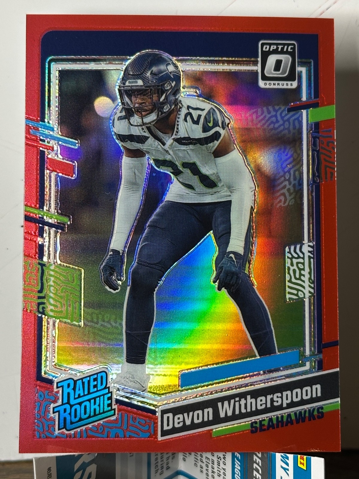 Devon Witherspoon (Red) #292 (RC) 39/99 2023 Panini Donruss Optic