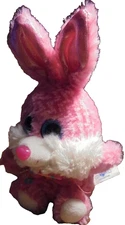 Hug Fun Bunny Rabbit Plush Stuffed Animal Toy Pink White Big Blue Eyes/ Bow   81