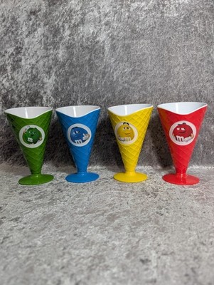 4er Set M&M World Waffel Eistüten Becher Retro Look Sammlerstück