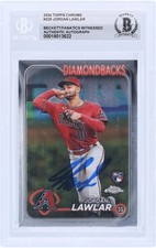 Jordan Lawlar Arizona Diamondbacks Signed 2024 Topps Chrome #229 BAS Rookie Card