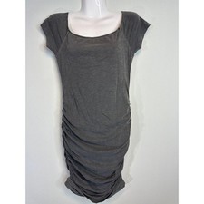 Sundry Gray Cotton Blend Short Raglan Sleeve Ruched Side Dress Size 2