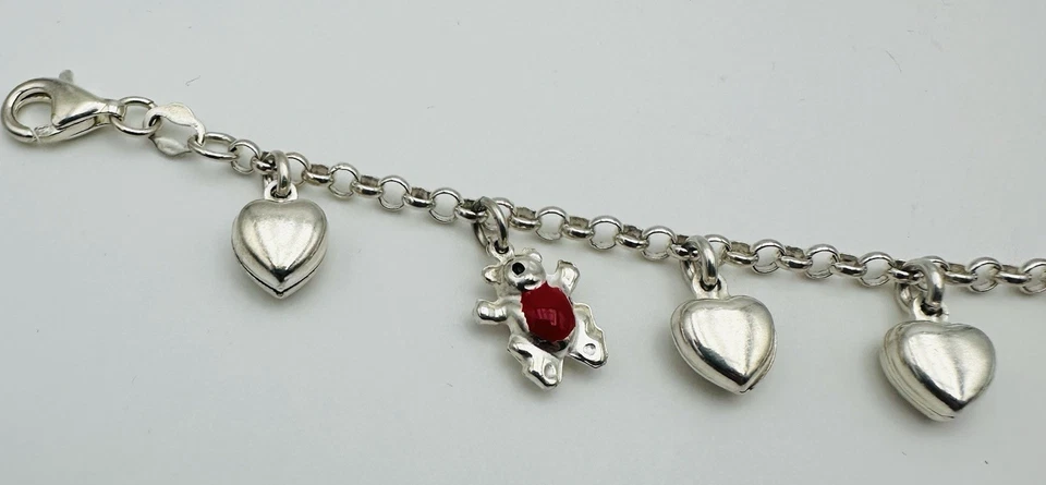 Bracciale Donna  Con Vari Soggetti  Argento 925% Lunghezza 19cm,peso8,3gr - Immagine 3 di 4