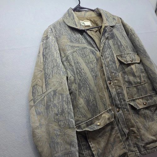 VTG 90s Mossy Oak Treestand Camo Jacket Mens Medium 3 Pocket Field Hunting Coat image 5