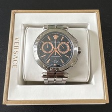 Versace Men's Watch Chronograph Black Bronze Dial Near Mint Condition