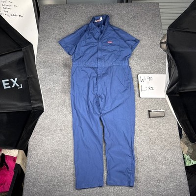 Dickies Short Sleeve Coverall Jumpsuit Size 46 Blue Workwear Polyester