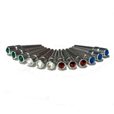 WE Games Chrome Cribbage Pegs with Austrian Crystals - Set of 12 -Red, Clear,...