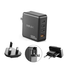 100W USB C Charger, 4-Port USB-A/C Foldable Fast Gan Charger Max