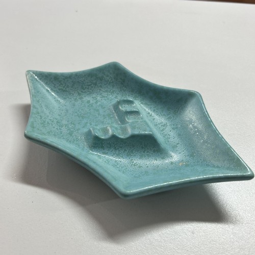 Blue & Green Royal Haeger USA Pottery 138 Slight Texture Glaze Leaf Ashtray 8.5” - Picture 2 of 11