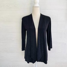 Travelers by Chico  s - Black open front 3/4 sleeve cardigan top, sz 1
