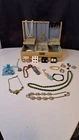 Vintage Jewelry Box Filled With Vintage-Newer Costume Jewelry Lot
