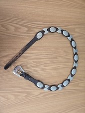 Vintage Western Brown Leather Silver Conchos Belt Women's Size Medium/Large