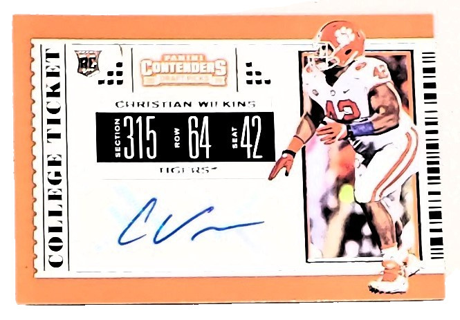 Christian Wilkins Panini Contenders Draft Picks #180 Autograph