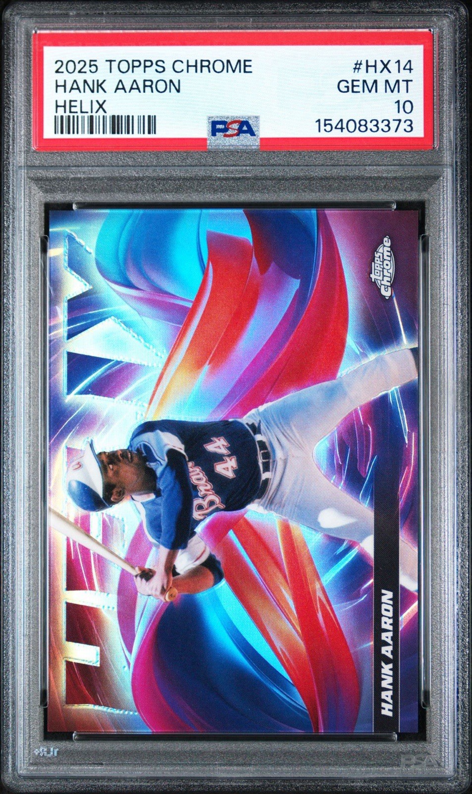 2025 TOPPS CHROME HELIX #HX14 HANK AARON PSA 10
