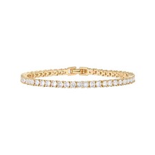 PAVOI 14K Yellow Gold Plated Tennis Bracelets for Women - 3mm Cubic Zirconia ...