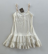 Matilda Jane Slip Extender Ivory Ruffle Eyelet Lace Hem Boho Women  s Size XS NWT