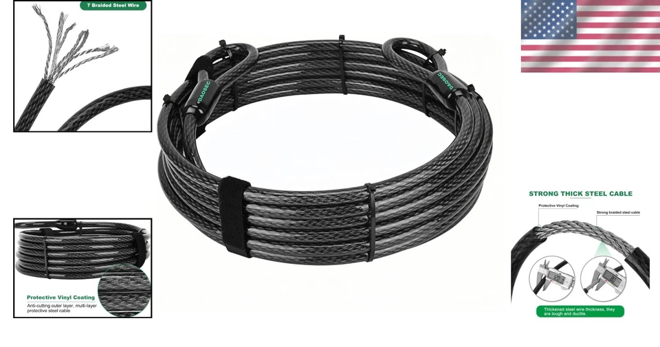 Cut-Resistant Flexible Security Cable 1/2" x 20ft - Image 2 of 4