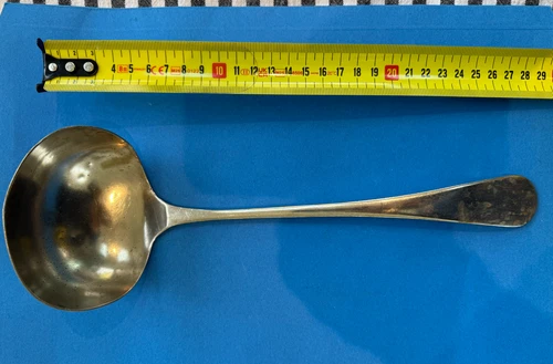 WW2 British Military Mess Ladle 1943 Nickel Silver Broad Arrow War Dept G Ltd