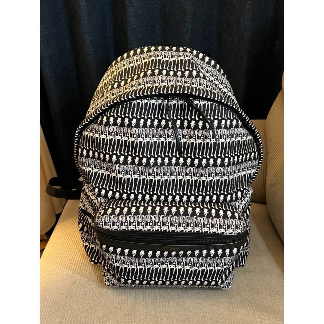 Authentic SAINT LAURENT Skull Pattern Canvas Back… - image 2