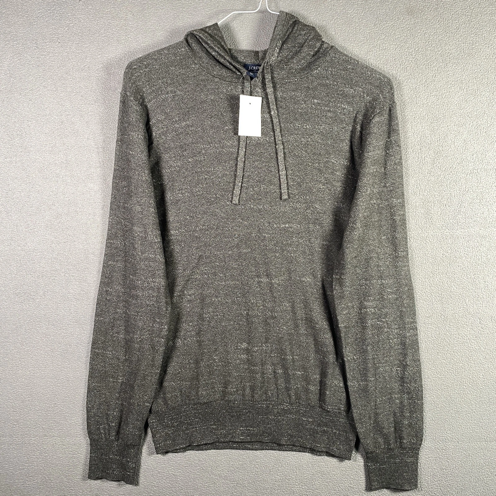 NWT J.Crew Budded Light Hoodie Adult Small Gray Lightweight Pullover Shirt AU581