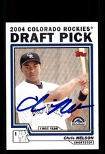 Signed Baseball Card Auto Chris Nelson 2004 Topps Traded & Rookies #T83