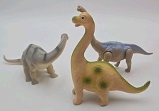Lot of 3 Long Neck Dinosaur Figures Brachiosaurus Brontosaurus Toy Set Jurassic