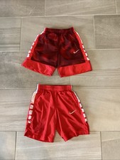 2 Nike Elite Red  White Basketball Shorts Youth Medium