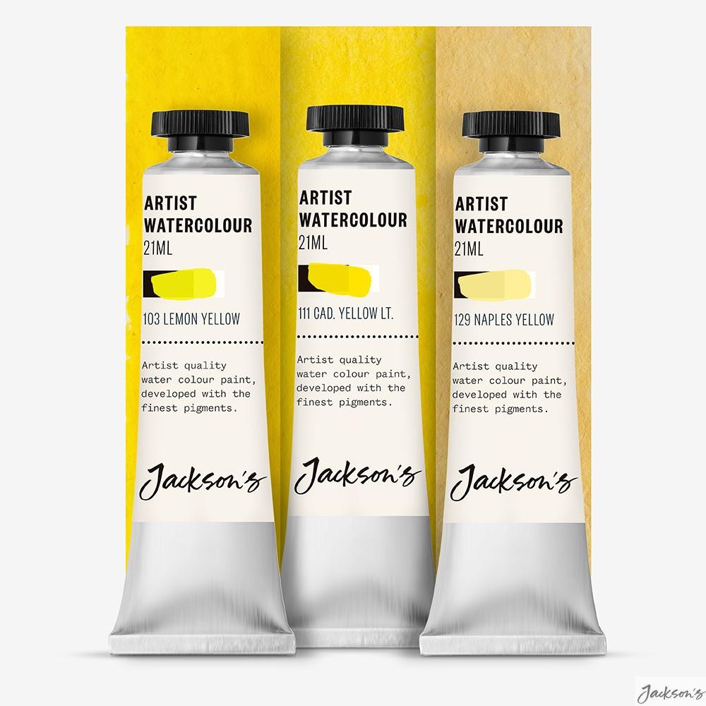 Artist Watercolour Paint Jackson's WJ21YSET Water-Mixed Pan Painting Professi...