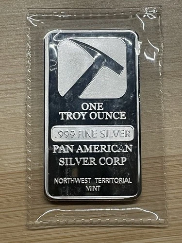 1 Troy oz 0.999 Fine Silver Bar - Pan American Silver Corp - Bullion Sealed