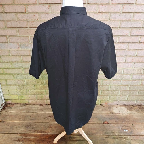 Roundtree & Yorke Button Down Shirt Mens Sz L Black