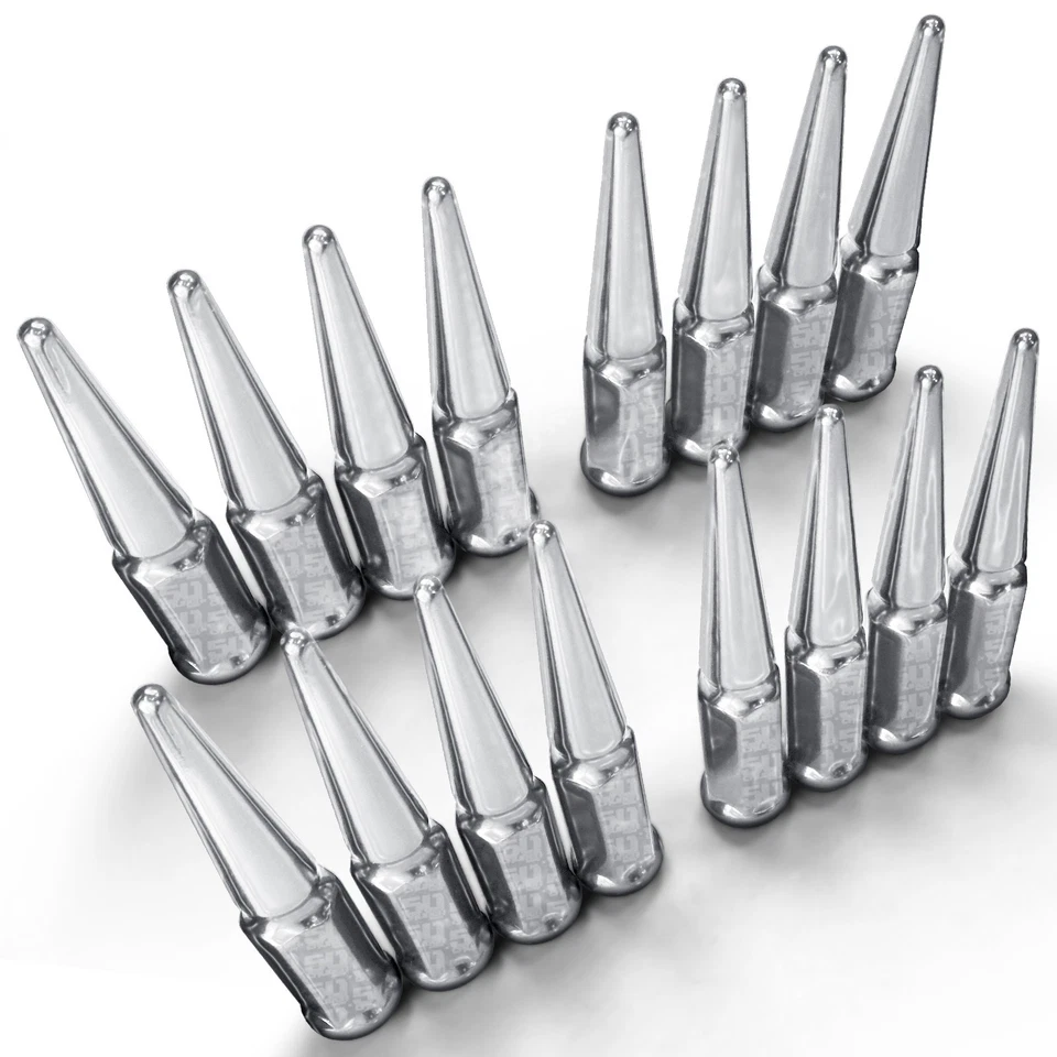 Steel Spike Lug Nuts 1/2" SAE Fit Fox Mustang Fairmont EZGO Club Car Cart Chrome - Image 2 of 4