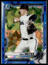 2021 Bowman Chrome Sapphire Max Meyer A Miami Marlins #BCP-66