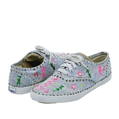 Vintage No Excuses Womens Blue Denim Canvas Shoes Size 90s Y2K Hip Hop  Retro